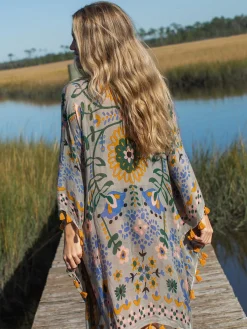 Soleil Tassel Kimono - Light Grey Mandala