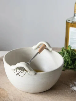 Stoneware Mixing Bowl u0026 Metal Wisk Set