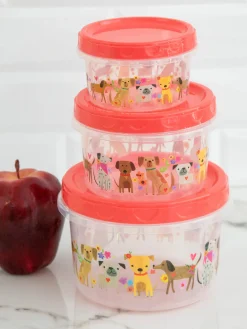 Storage Containers, Set of 3 - Dog