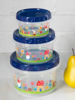 Storage Containers, Set of 3 - Gnome