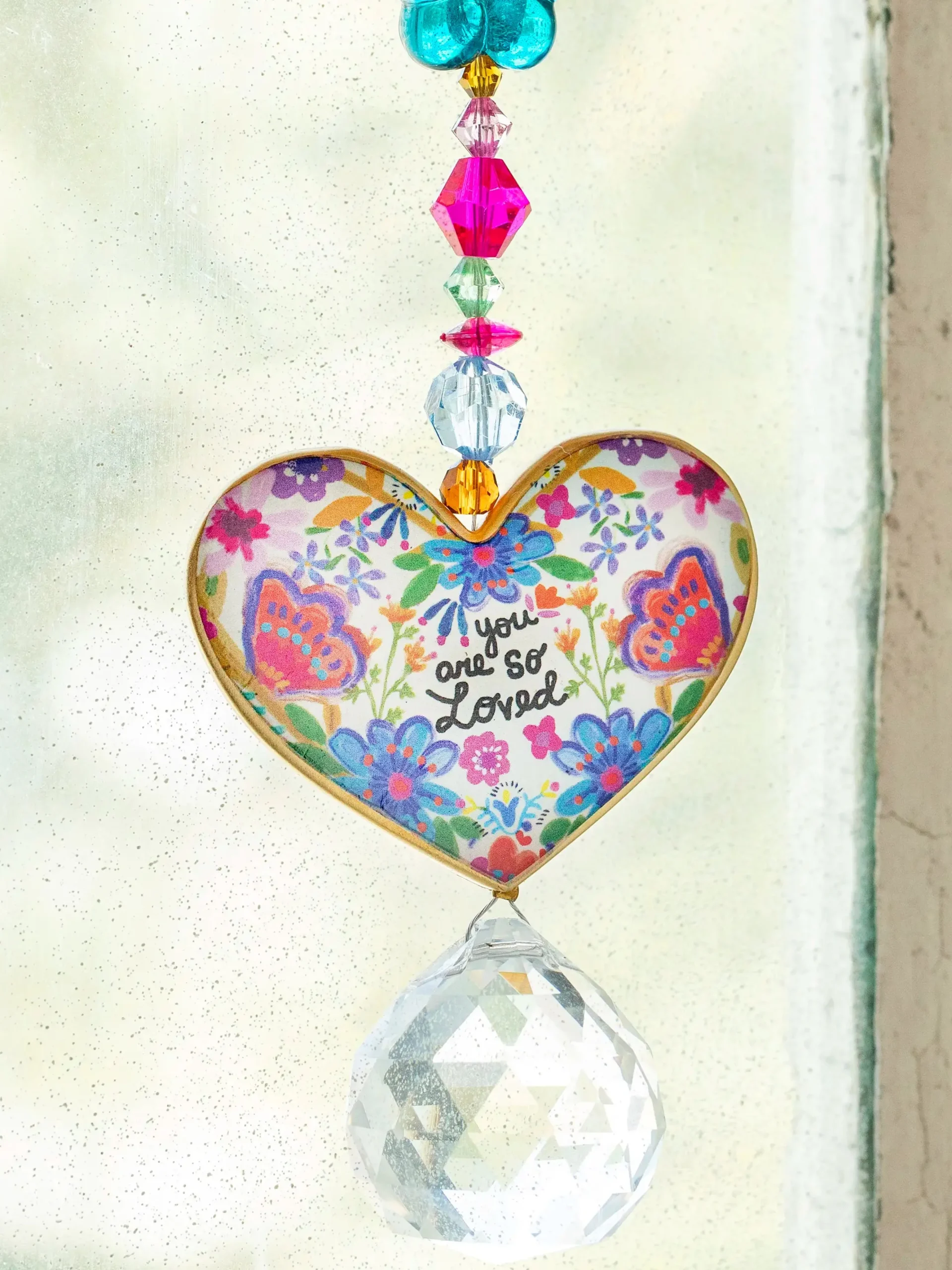 Sun Catcher Car Charm - You Are So Loved Heart