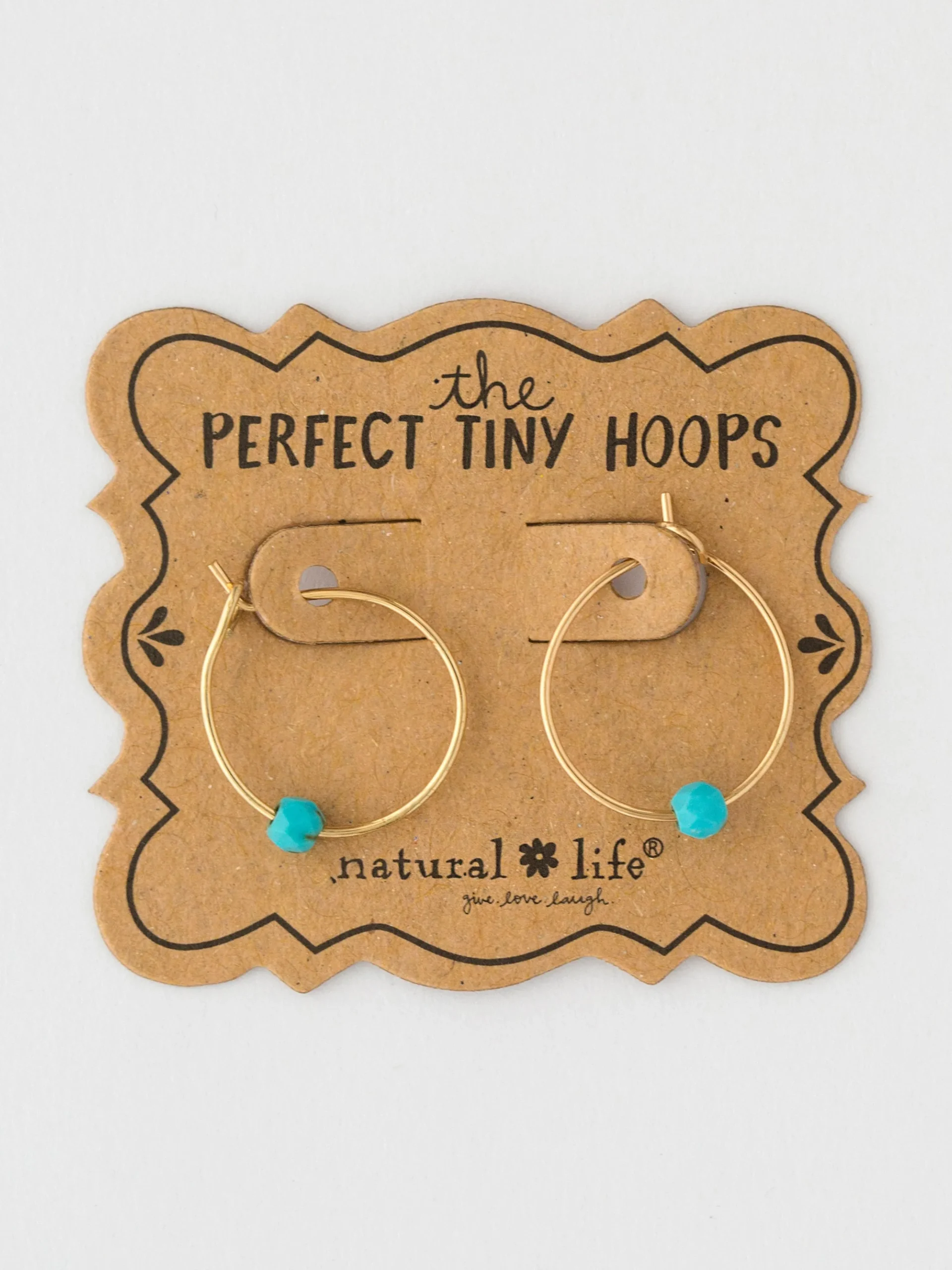 Tiny Hoop Earrings - Turquoise
