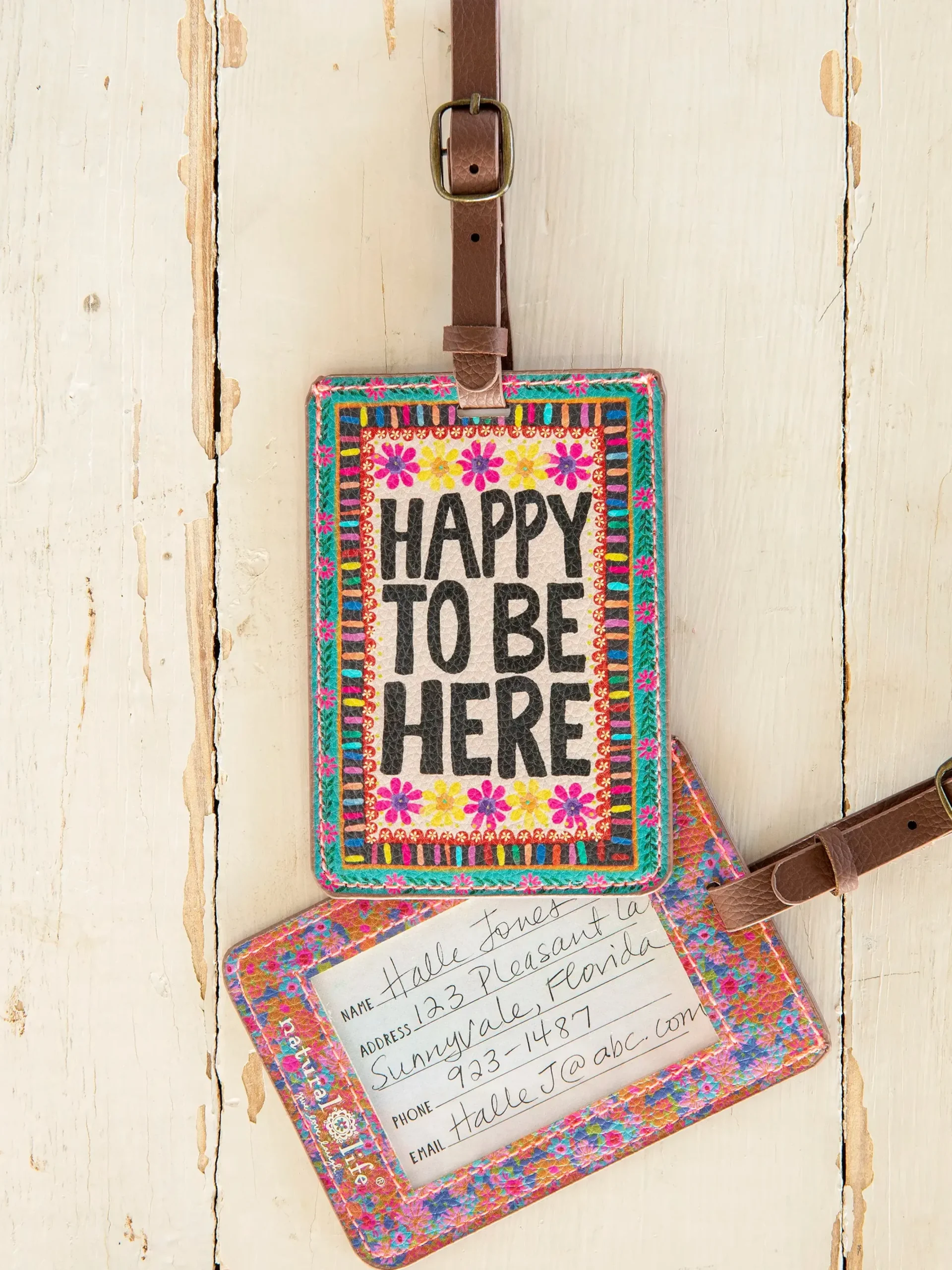 Travel Happy Luggage Tag - Happy