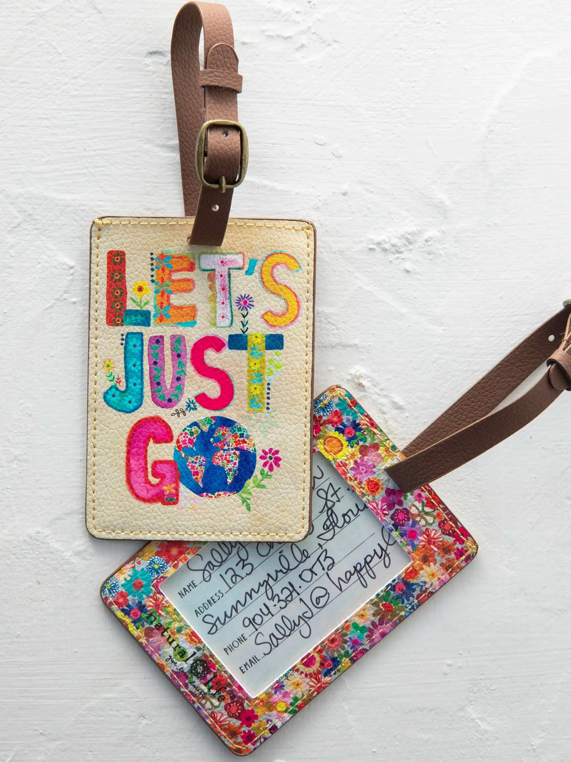 Travel Happy Luggage Tag - Let's Just Go