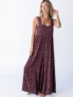 Tricia Jumpsuit - Brown Rust Floral