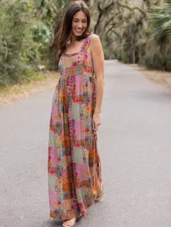 Tricia Jumpsuit - Pink Floral Patchwork