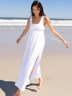 Tricia Maxi Dress - White Cotton Gauze