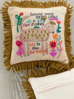 Tufted Boho Pillow - Behind Every Strong Woman