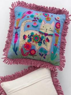 Tufted Boho Pillow - Cat