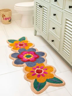 Tufted Runner Bath Mat - Folk Flower