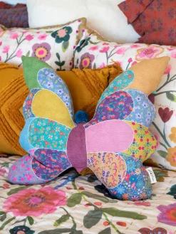 Whimsy Patchwork Pillow - Butterfly