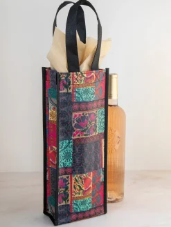 Wine Happy Bag, Set of 3 - Boho Blooms Patchwork