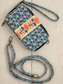 Wristlet Wallet - Blue Floral Ditsy