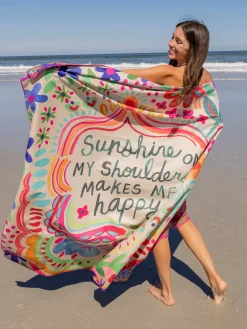 XL Double-Sided Microfiber Beach Towel - Sunshine On My Shoulders