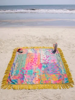 XL Shabana Beach Towel - Pink Watercolor Patchwork