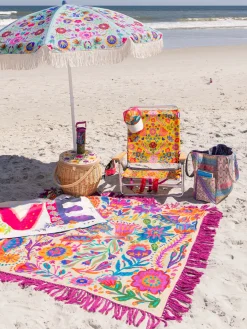 XL Shabana Beach Towel - Rainbow Cream Floral