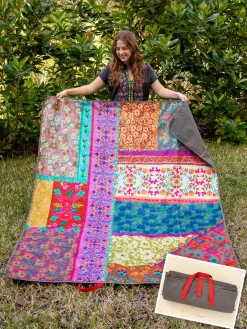XL Water Resistant Picnic Blanket - Multi Patchwork