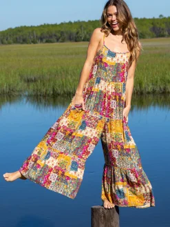 Zoe Wide-Leg Jumpsuit - Mandala Patchwork